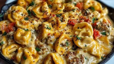The-Best-Loaded-Cajun-Alfredo-Tortellini-Skillet-Recipe