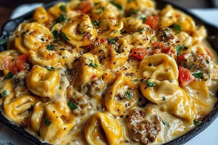 The-Best-Loaded-Cajun-Alfredo-Tortellini-Skillet-Recipe