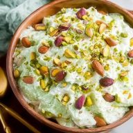 Traditional Watergate Fruit Salad with Pistachios