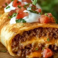 Crispy Cheesy Beef Chimichangas