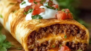 Crispy Cheesy Beef Chimichangas