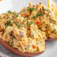 Mashed Chickpea Salad with Greek Yogurt