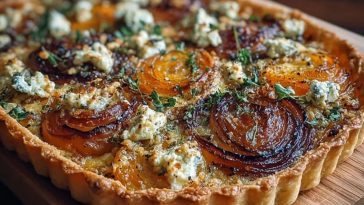Caramelized Onion Butternut Squash Tart