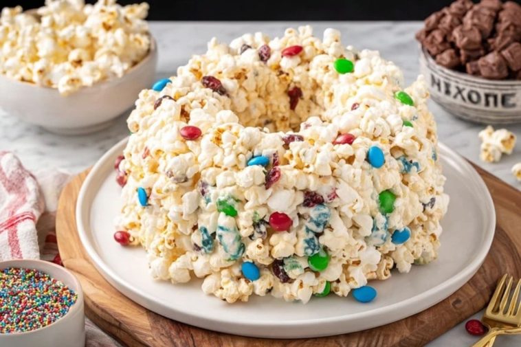 Christmas Popcorn Cake
