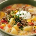 Chunky Ground Beef and Potato Soup