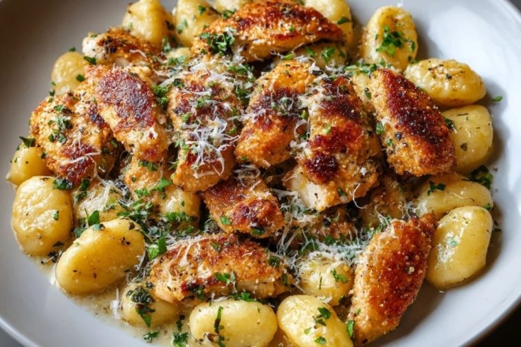 Crispy Garlic Chicken & Gnocchi