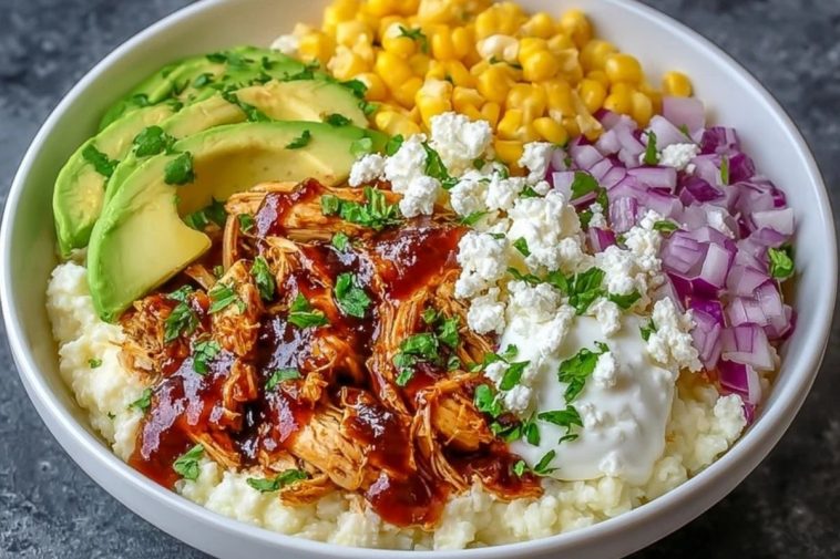 High Protein BBQ Chicken Cottage Cheese Bowl