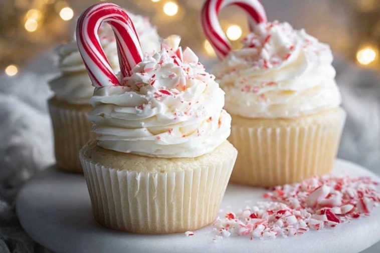 White Chocolate Peppermint Cupcakes