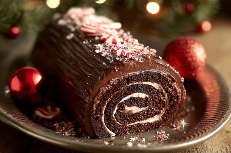 Chocolate Brownies Yule Log