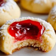 Christmas Thumbprint Cookies with Raspberry Jam