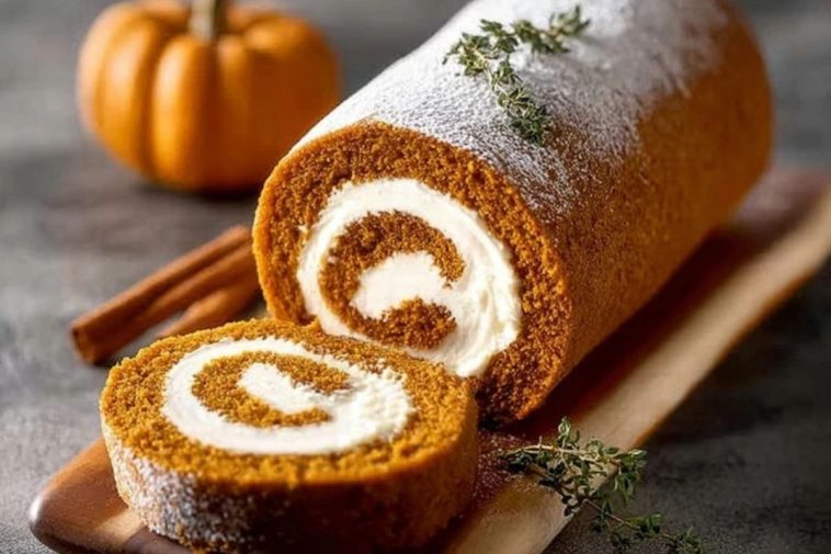 Classic Pumpkin Roll with Creamy Filling