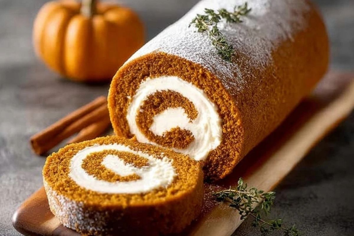 Classic Pumpkin Roll with Creamy Filling