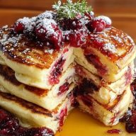 Cranberry Orange Ricotta Pancakes