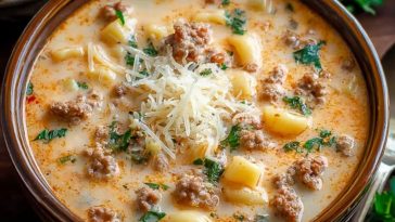 Creamy Parmesan Italian Sausage Ditalini Soup