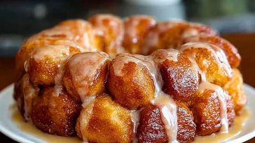 Easy Homemade Monkey Bread With Vanilla Glaze