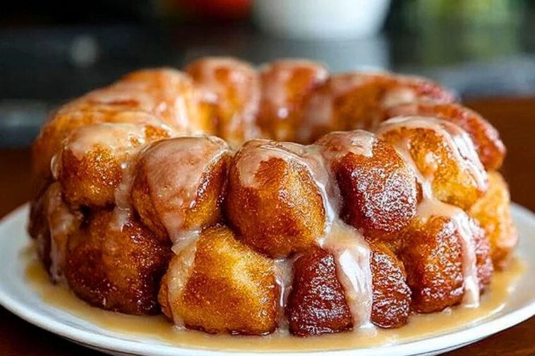Easy Homemade Monkey Bread With Vanilla Glaze