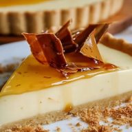 Eggnog Crème Tart with Caramel Shards