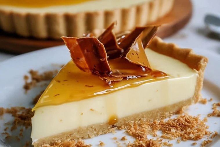 Eggnog Crème Tart with Caramel Shards