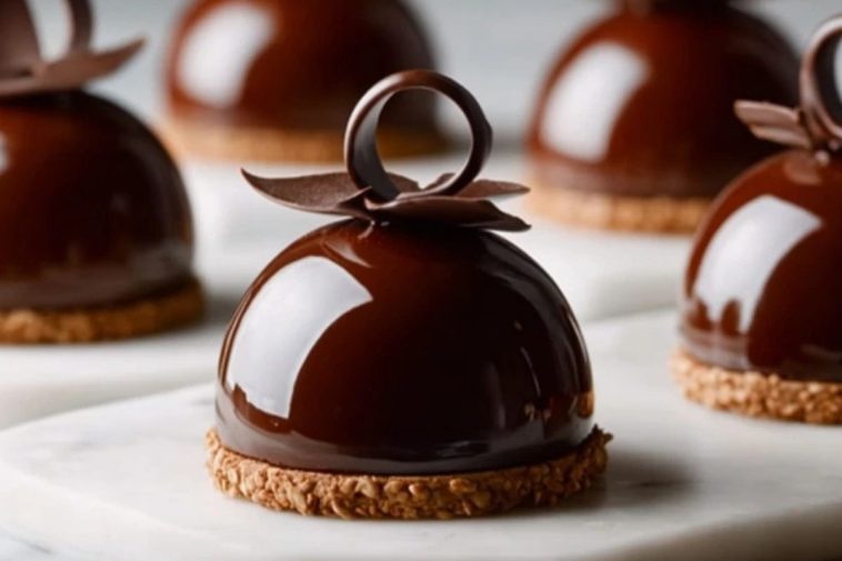Elegant Chocolate Mascarpone Dome Dessert