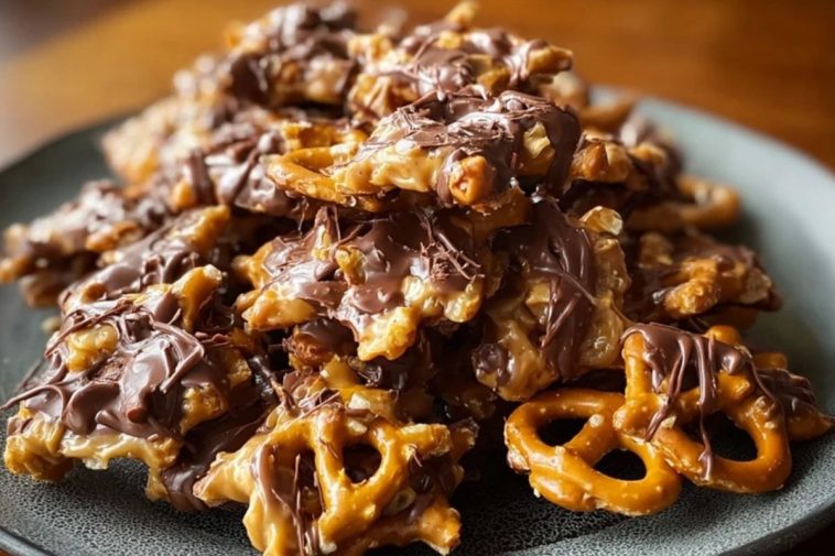 No-Bake Peanut Butter Pretzel Clusters