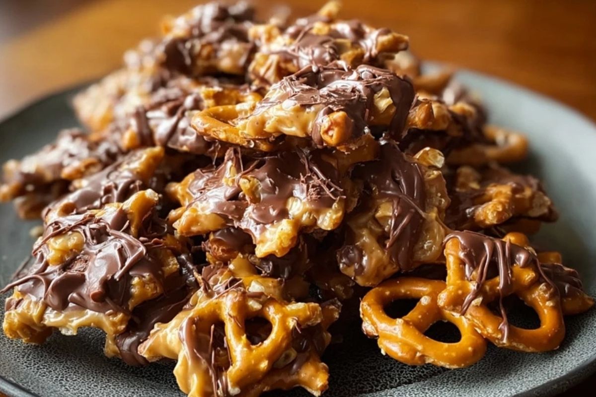 No-Bake Peanut Butter Pretzel Clusters