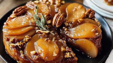Pear Maple and Pecan Tarte Tatin