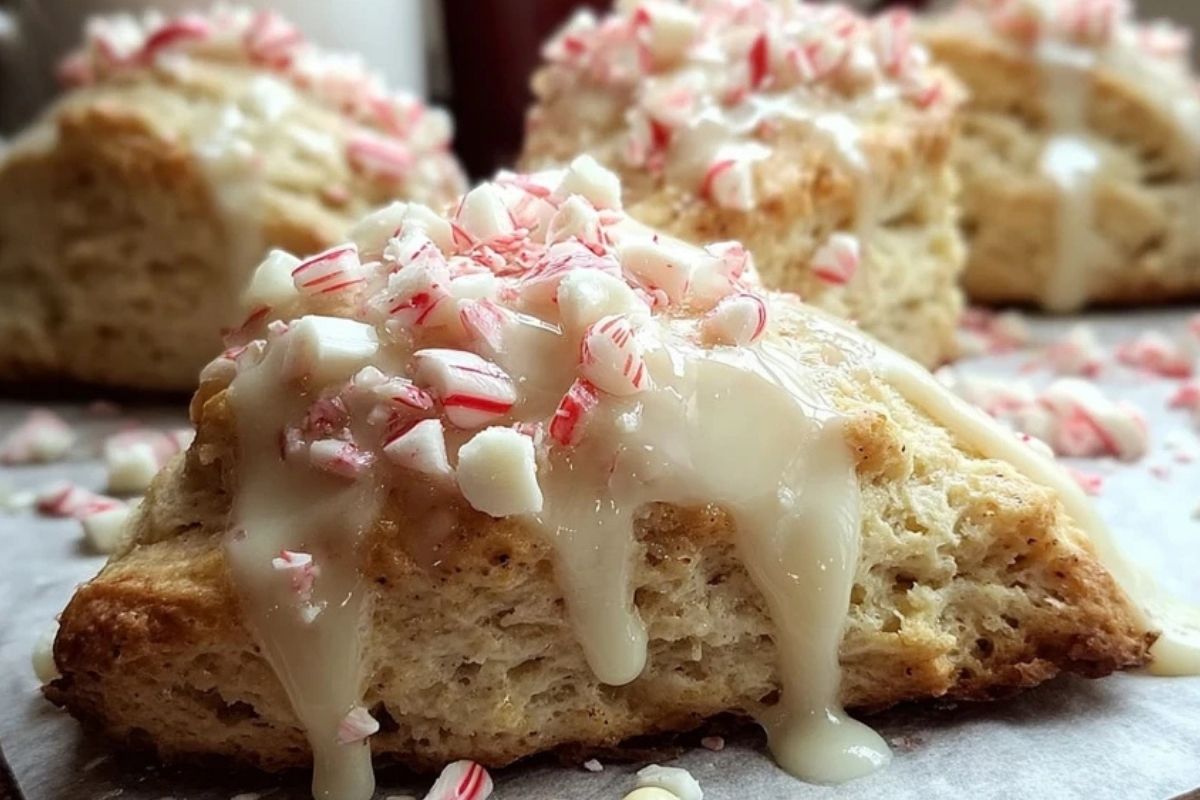 Peppermint White Chocolate Scones
