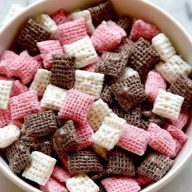 Sweet & Easy Neapolitan Puppy Chow Snack Mix