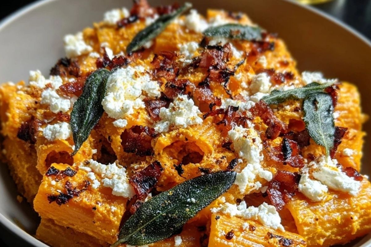 Sweet Potato Goat Cheese Sage Pasta