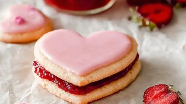 Best Heart-Shaped Strawberry Shortbread Cookies