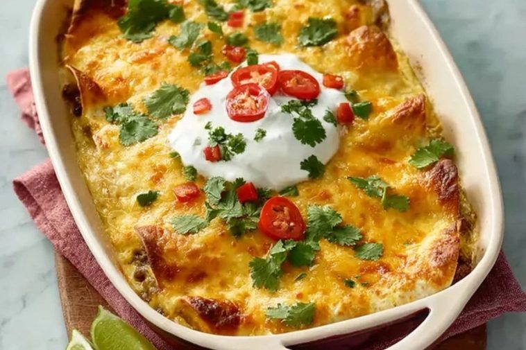 Loaded Beef Enchiladas With Cheese Sauce