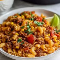 Quick Crockpot Taco Pasta