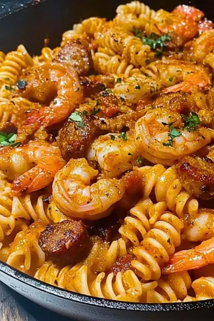 Cajun Ranch Shrimp and Sausage Pasta Skillet Cajun Ranch Shrimp and Sausage Pasta Skillet