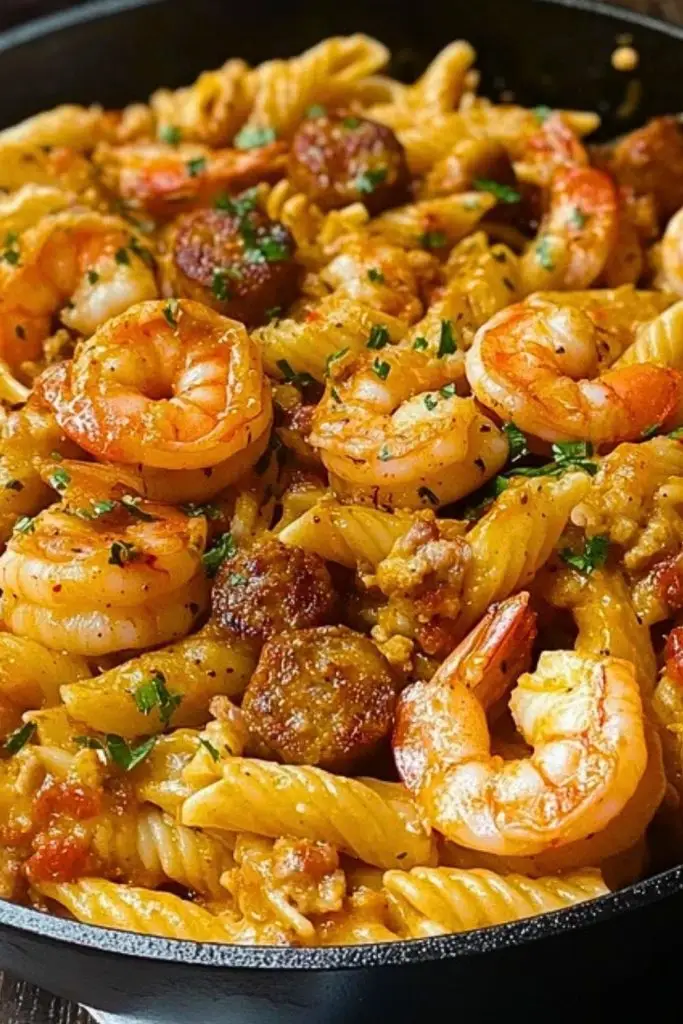 Cajun Ranch Shrimp and Sausage Pasta Skillet Cajun Ranch Shrimp and Sausage Pasta Skillet