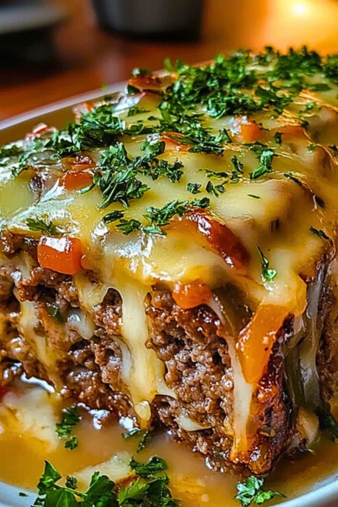 Effortless Philly Cheesesteak Meatloaf