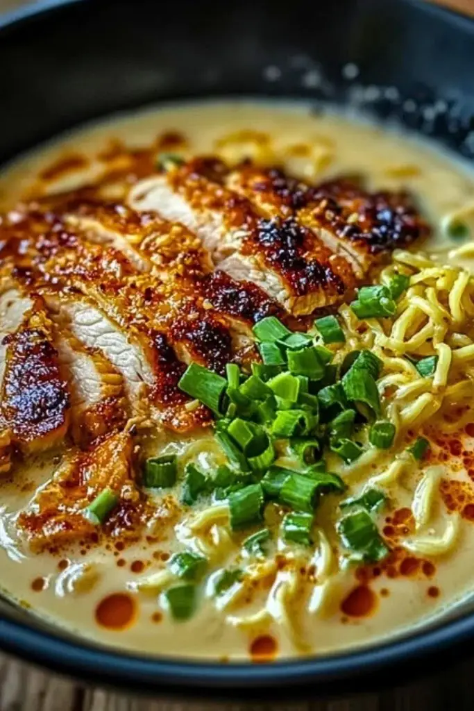 Fiery Chicken Ramen with Creamy Garlic Sauce Recipe Fiery Chicken Ramen with Creamy Garlic Sauce Recipe