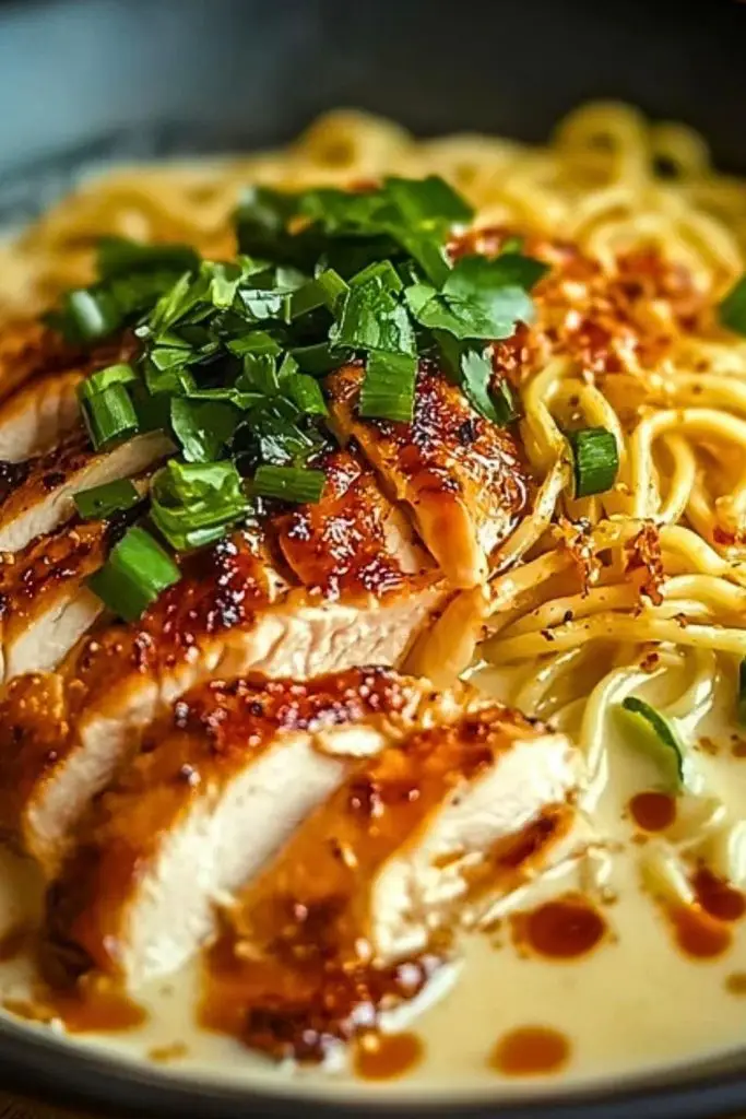 Fiery Chicken Ramen with Creamy Garlic Sauce Recipe Fiery Chicken Ramen with Creamy Garlic Sauce Recipe