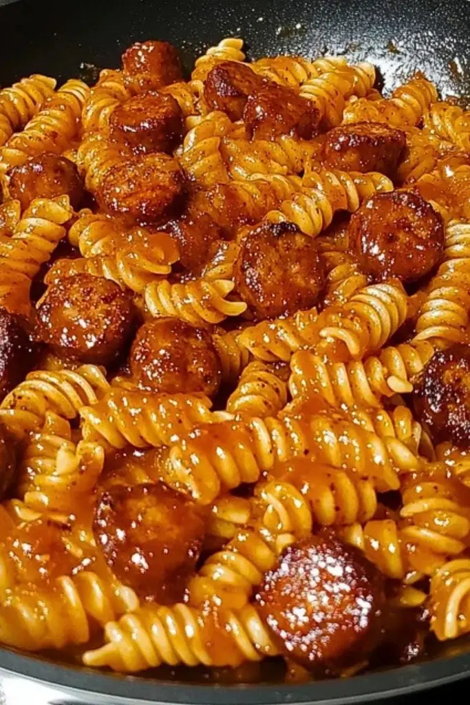 One-Skillet Spicy Honey BBQ Sausage & Pasta One-Skillet Spicy Honey BBQ Sausage & Pasta