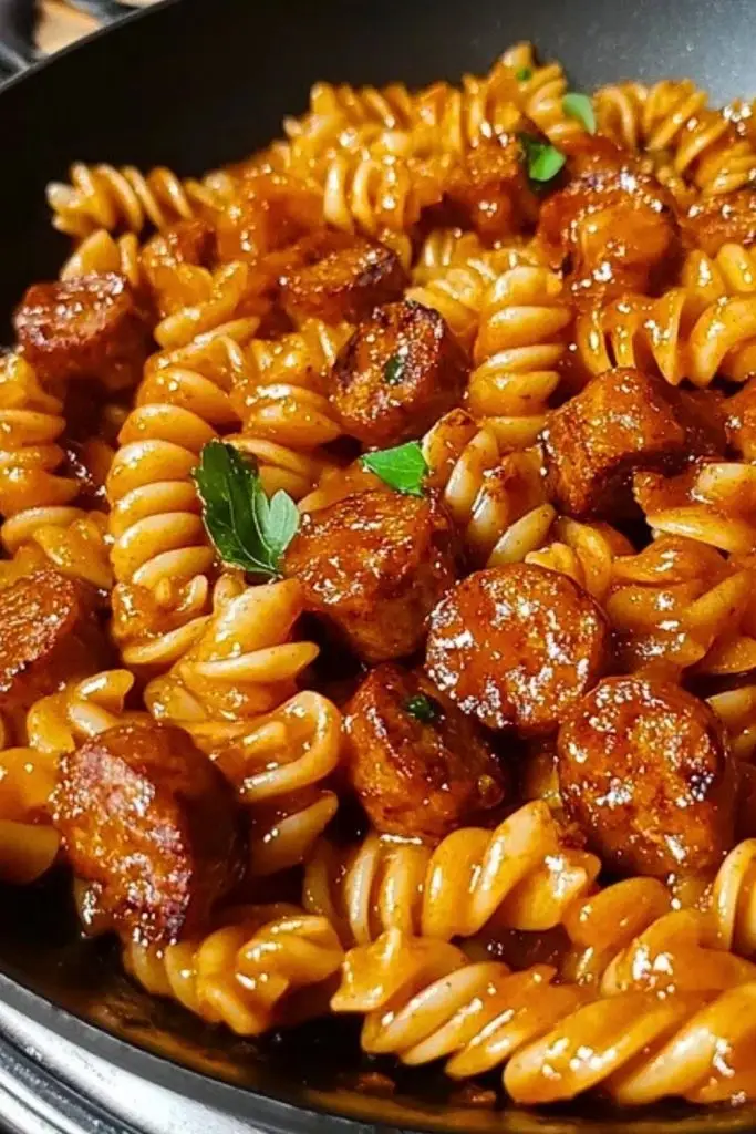 One-Skillet Spicy Honey BBQ Sausage & Pasta One-Skillet Spicy Honey BBQ Sausage & Pasta