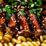Sticky Honey Garlic Steak & Rotini Recipe