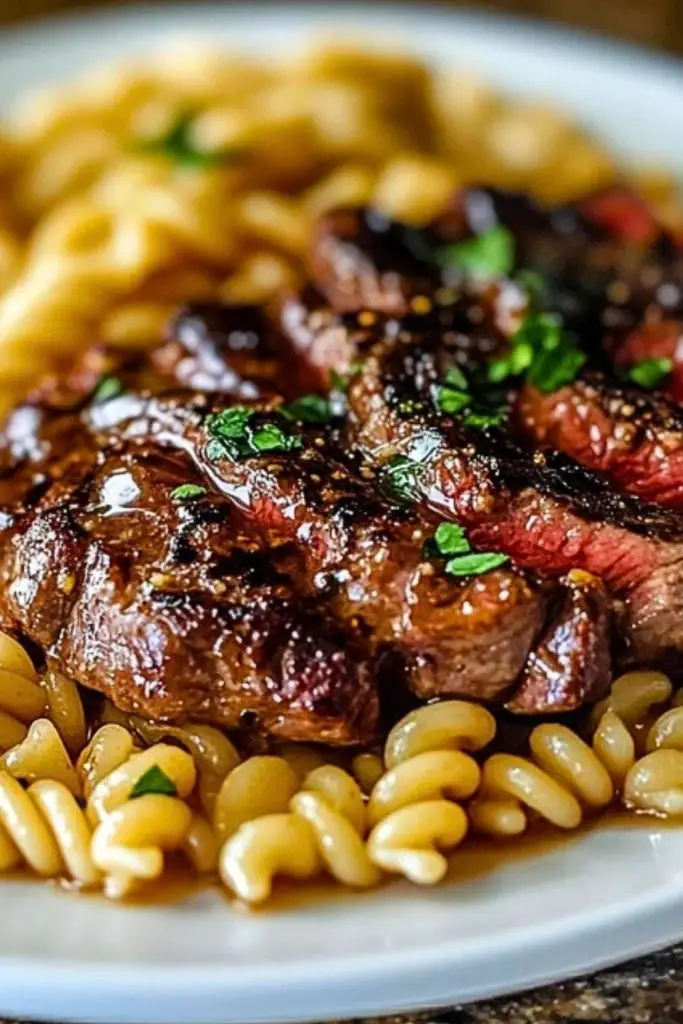 Sticky Honey Garlic Steak & Rotini Recipe