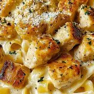Creamy Garlic Chicken & Parmesan Pasta Delight