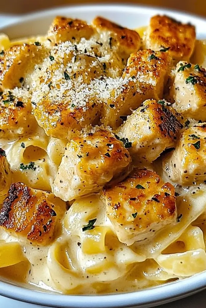 Creamy Garlic Chicken & Parmesan Pasta Delight