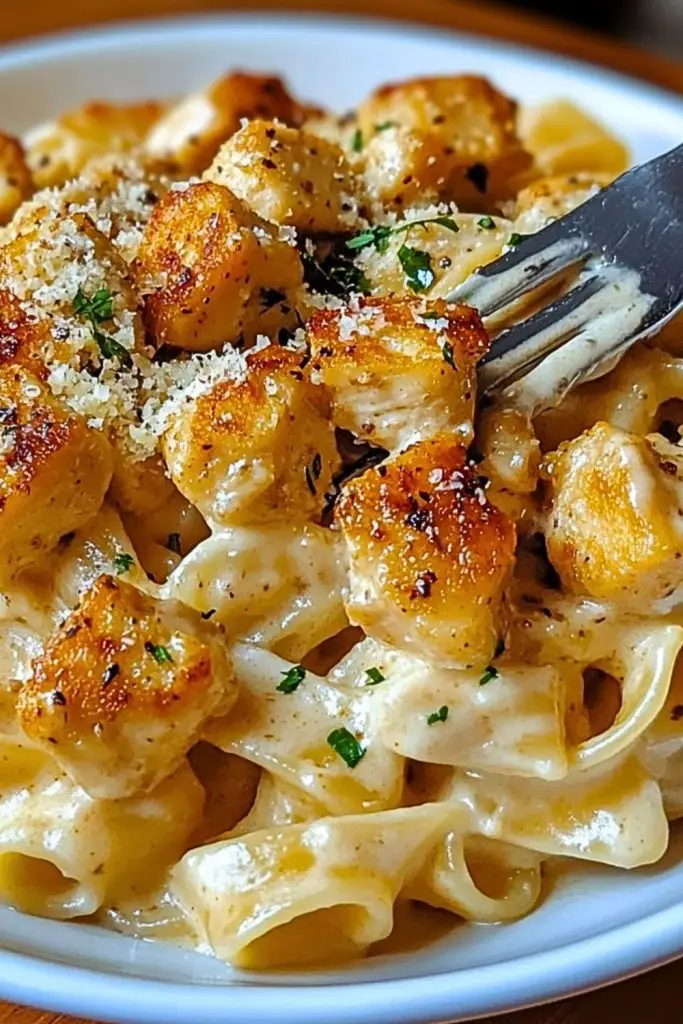 Creamy Garlic Chicken & Parmesan Pasta Delight