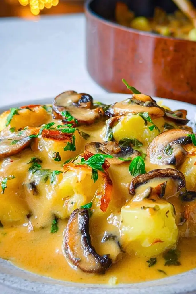 Potatoes with Mushroom Gravy