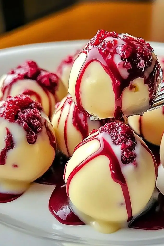 Irresistible White Chocolate Raspberry Cheesecake Balls Irresistible White Chocolate Raspberry Cheesecake Balls