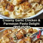 Creamy Garlic Chicken & Parmesan Pasta Delight