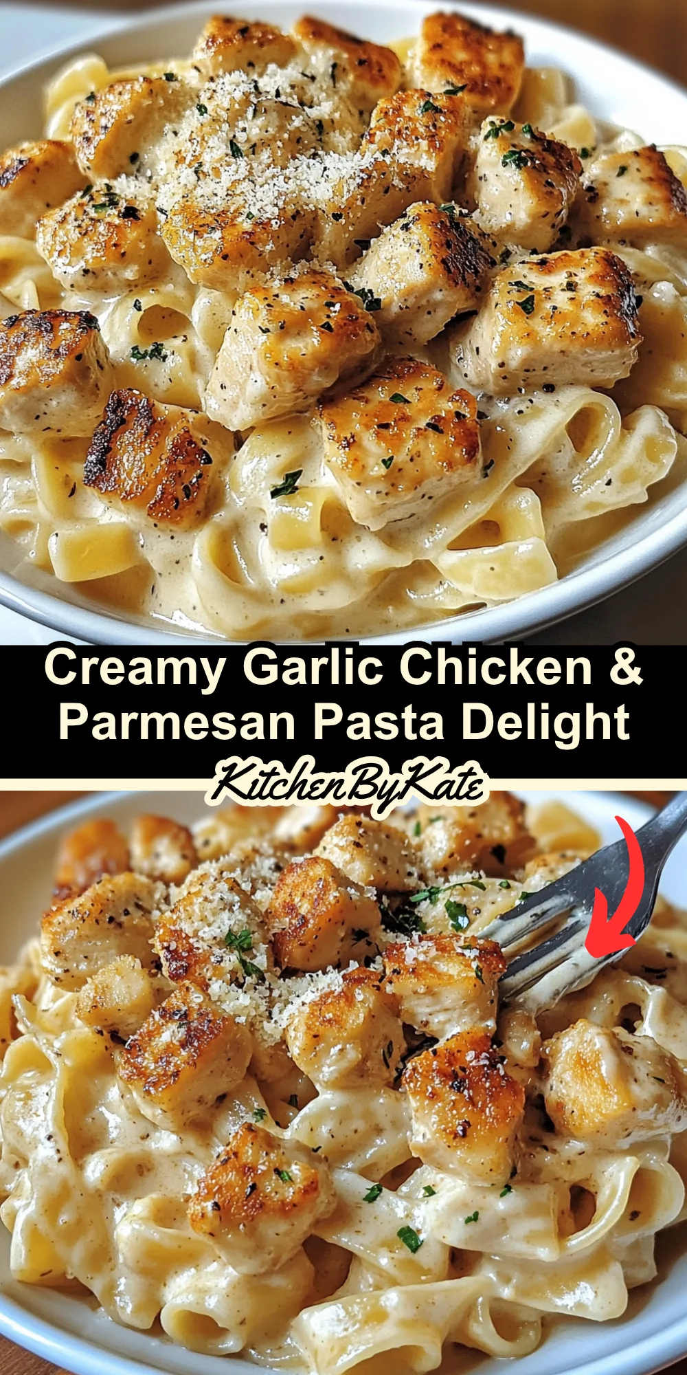 Creamy Garlic Chicken & Parmesan Pasta Delight