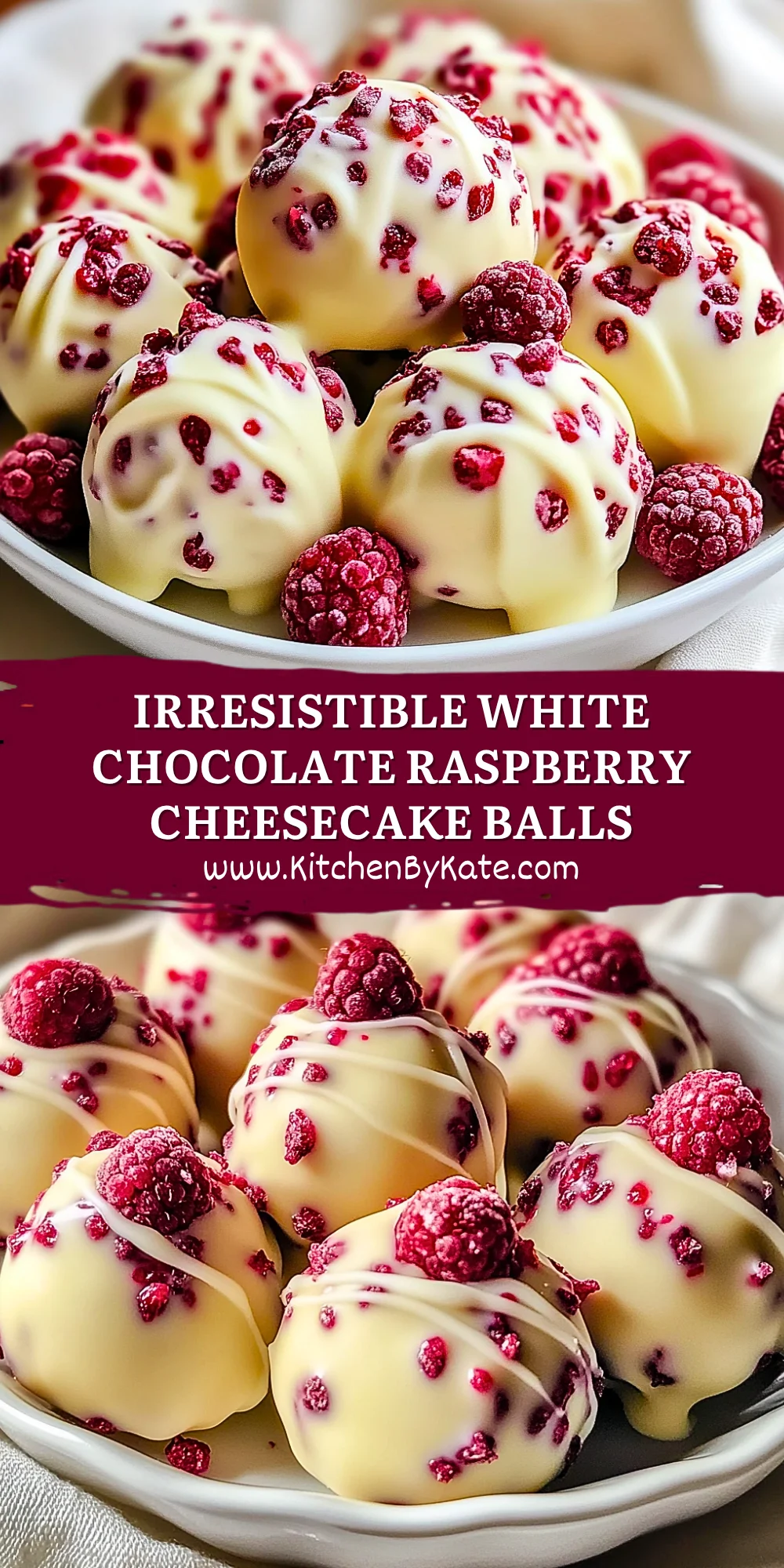 Irresistible White Chocolate Raspberry Cheesecake Balls Irresistible White Chocolate Raspberry Cheesecake Balls